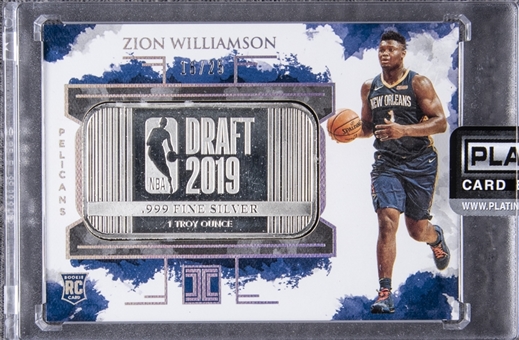 2019-20 Impeccable Silver Oz. Zion Williamson Rookie Card (#16/25) - Sealed Case